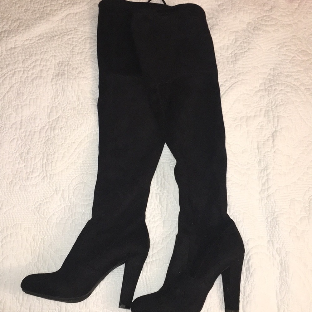 Over the knee suede boots